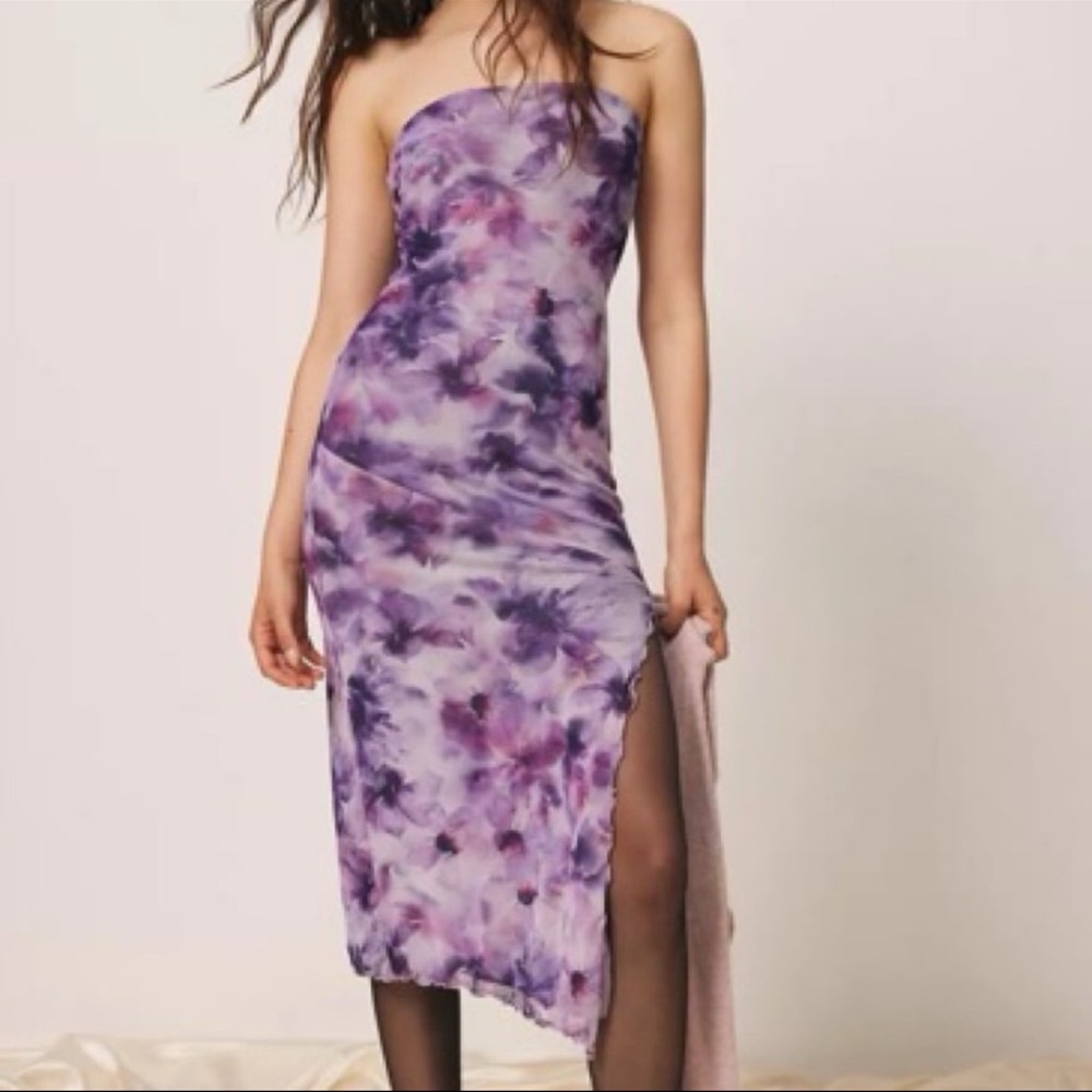 Mesh Floral Midi Dress